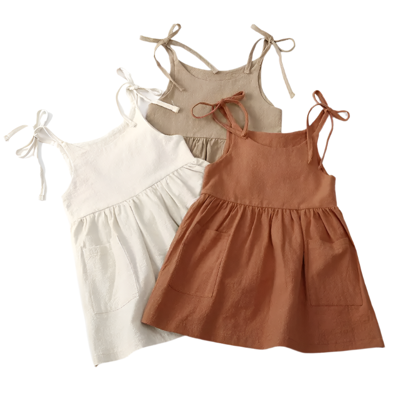 VALDA Sleeveless Cotton Toddler & Girl's Dress