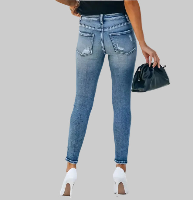 ANGEL Stretch Slim-fit Ripped Denim Jeans