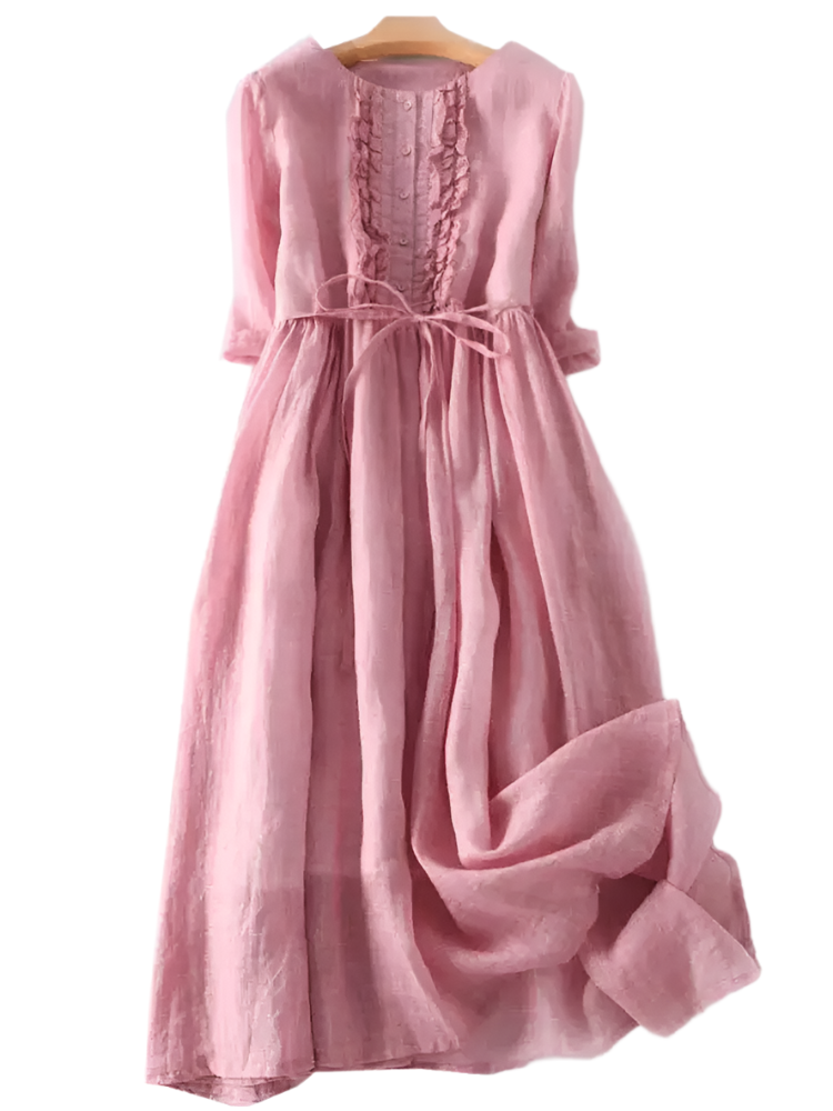 ZARA Tie Waist Mid Length Dress