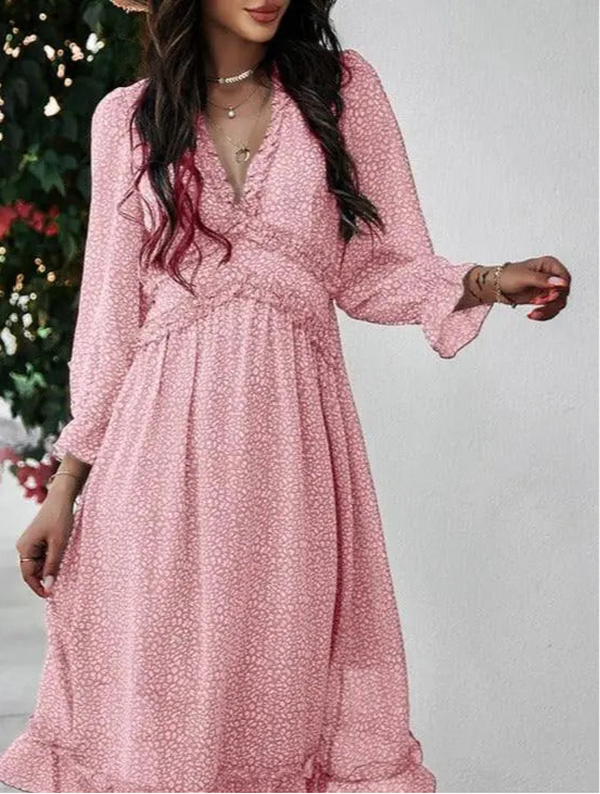 AVA Floral Dress with Butterfly Sleeve