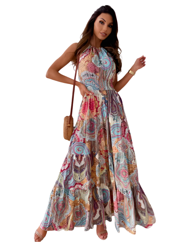 SUNI Floral Backless Dress