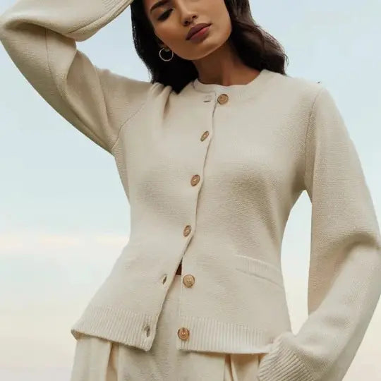 TERESA Women's Knitted Cardigan with Bell Sleeves