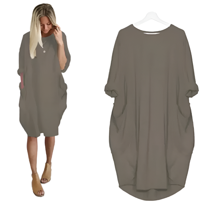 SIAN Casual Mid-length Balloon Dress