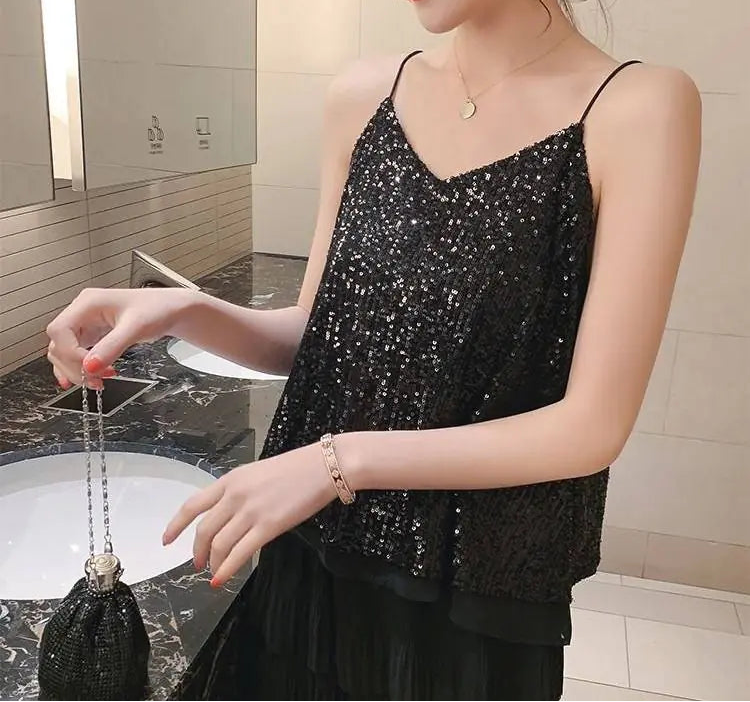 JOSIE Sequined Strappy Top