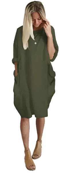 SIAN Casual Mid-length Balloon Dress