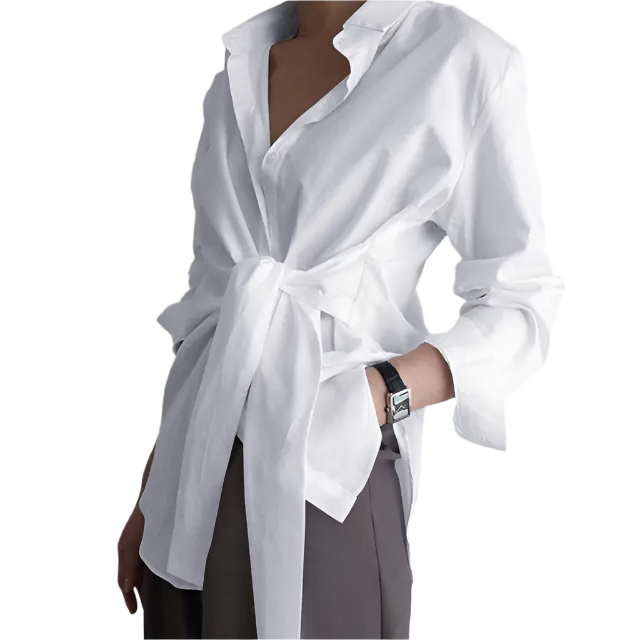 ANDREA Elegant Tie Front Blouse