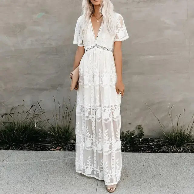 FRANKIE White Lace Dress