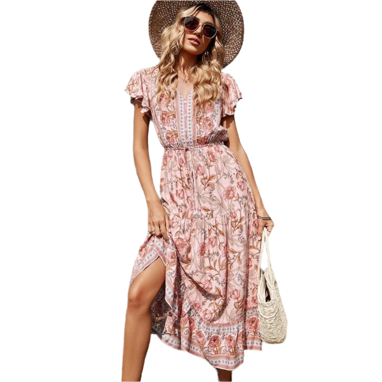 SADIE V-neck Floral Dress
