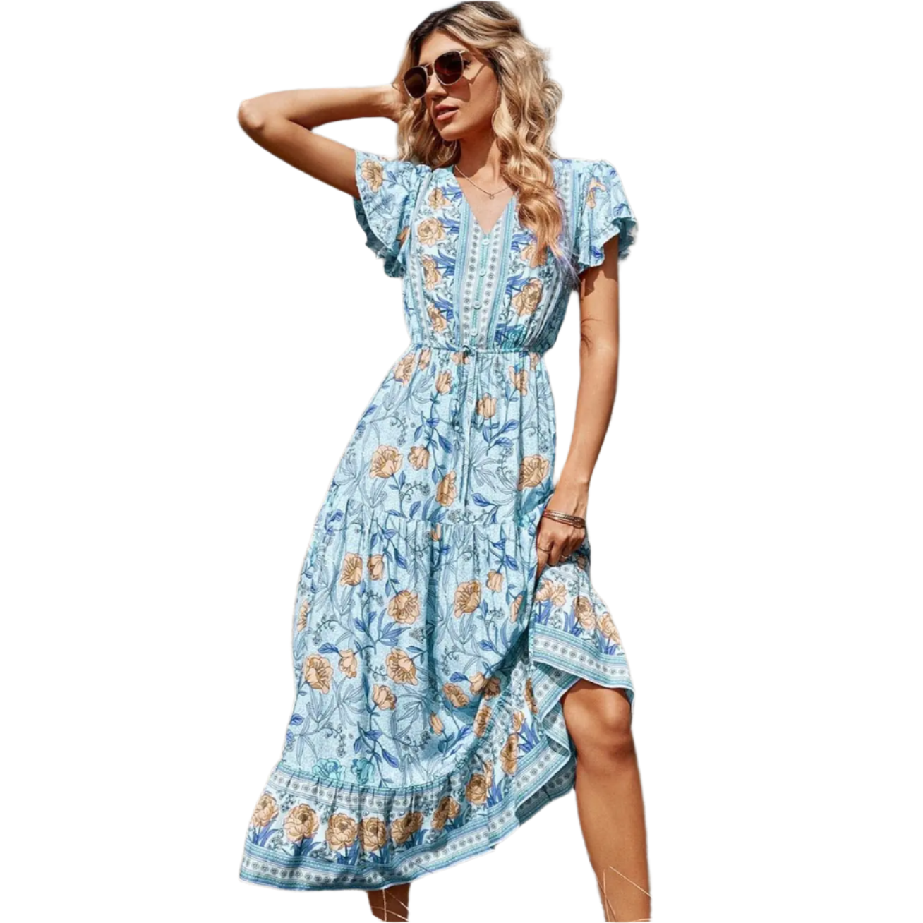 SADIE V-neck Floral Dress