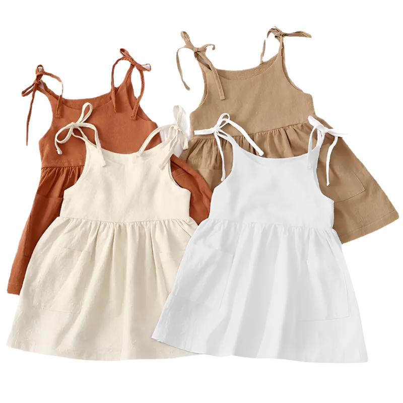 VALDA Sleeveless Cotton Toddler & Girl's Dress