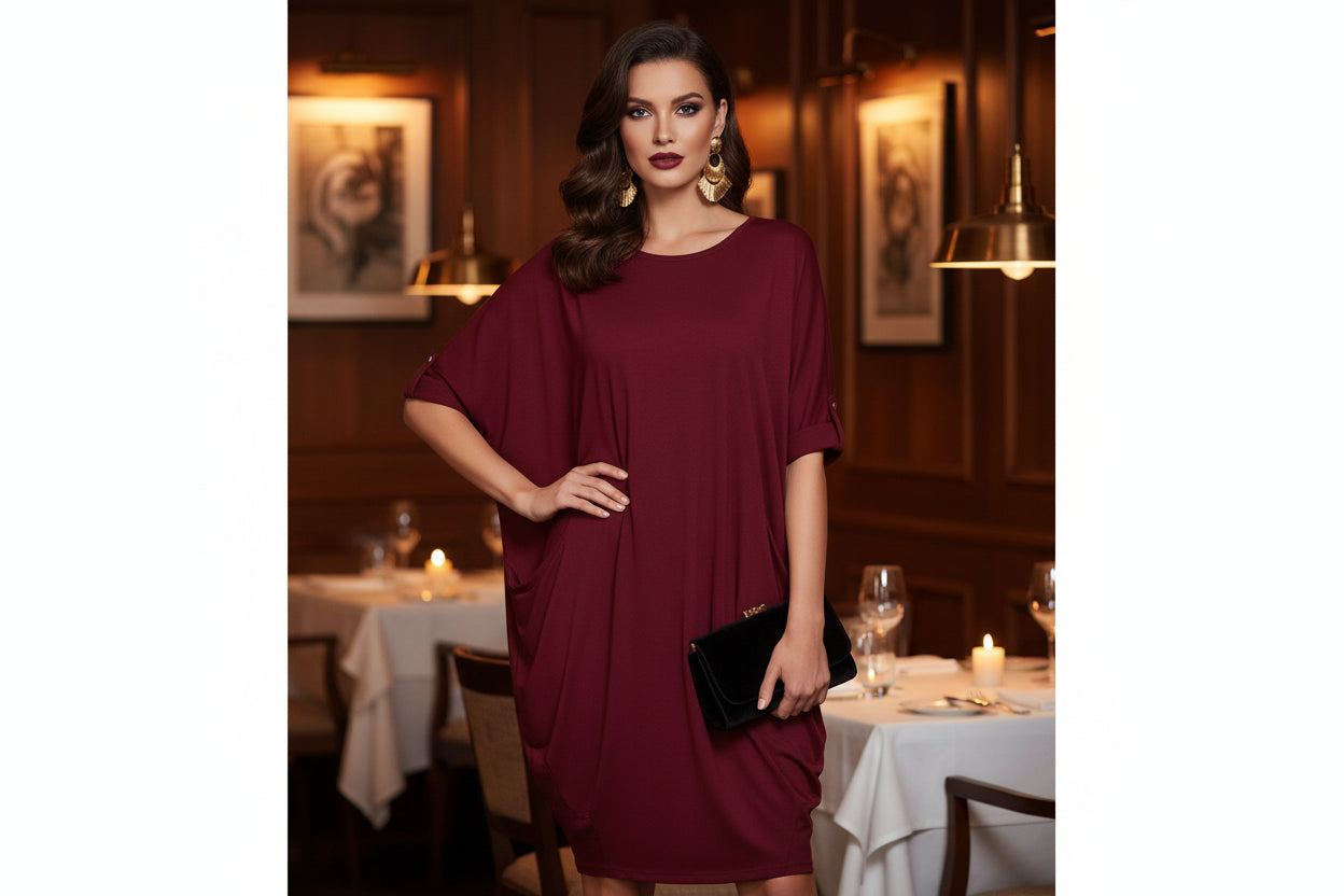 SIAN Casual Mid-length Balloon Dress