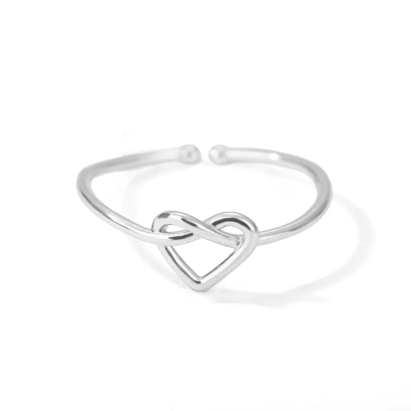 18ct Gold Plated Stainless Steel Heart-shaped adjustable Ring