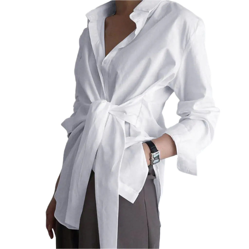 ANDREA Elegant Tie Front Blouse