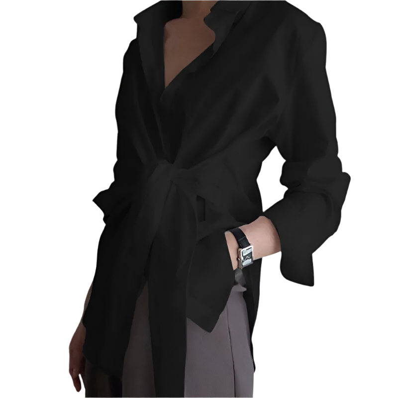 ANDREA Elegant Tie Front Blouse