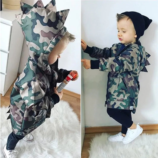 Camouflage Dinosaur Hooded Jacket