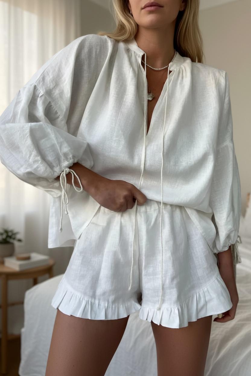 ARIA 2 piece Blouse and Shorts Set