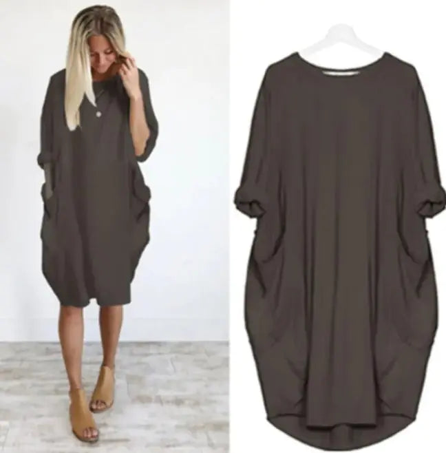 SIAN Casual Mid-length Balloon Dress