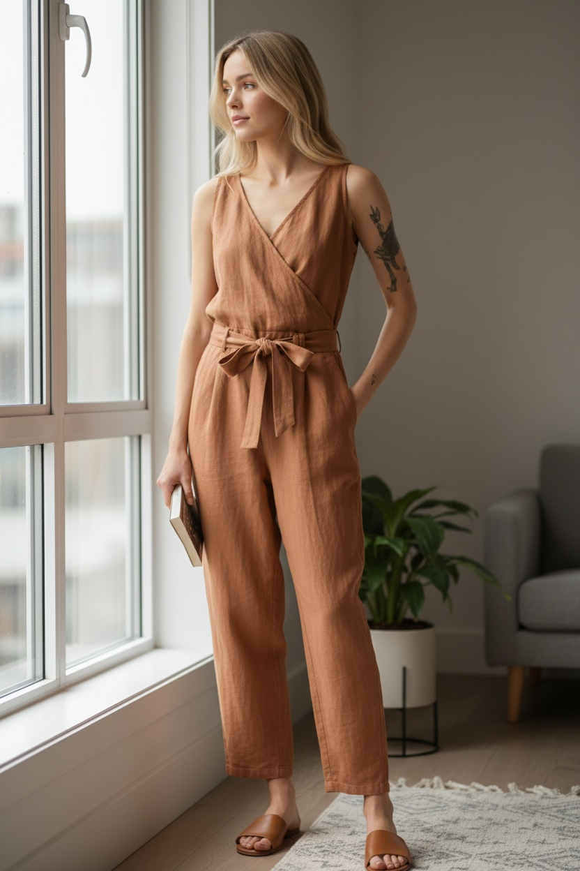 BRIDGET V-Neck Sleeveless Jumpsuit