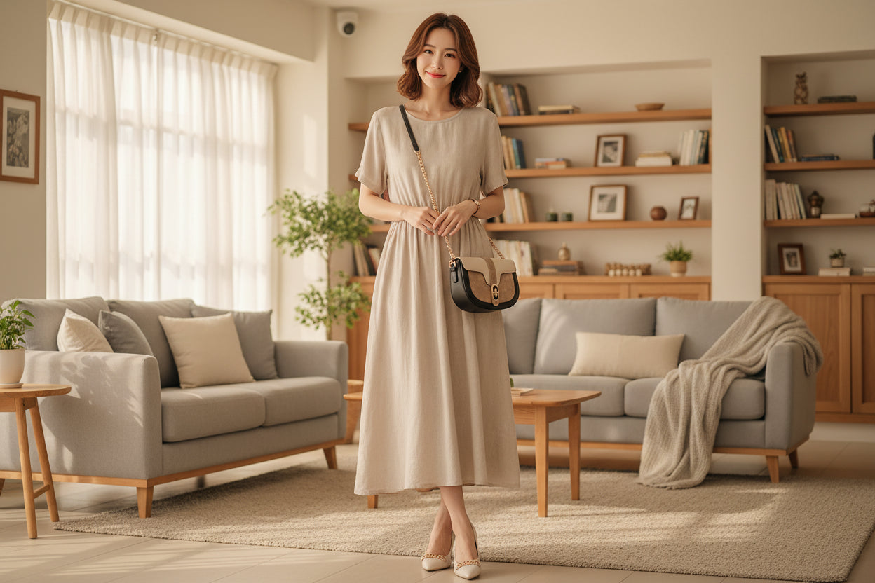 TIFFANY Loose fitting Cotton Linen Dress