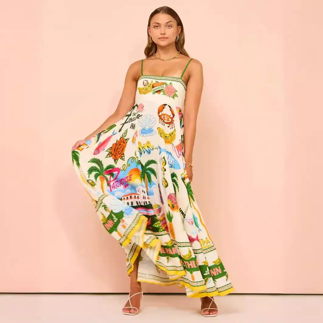 FAITH Boho Print Maxi Dress