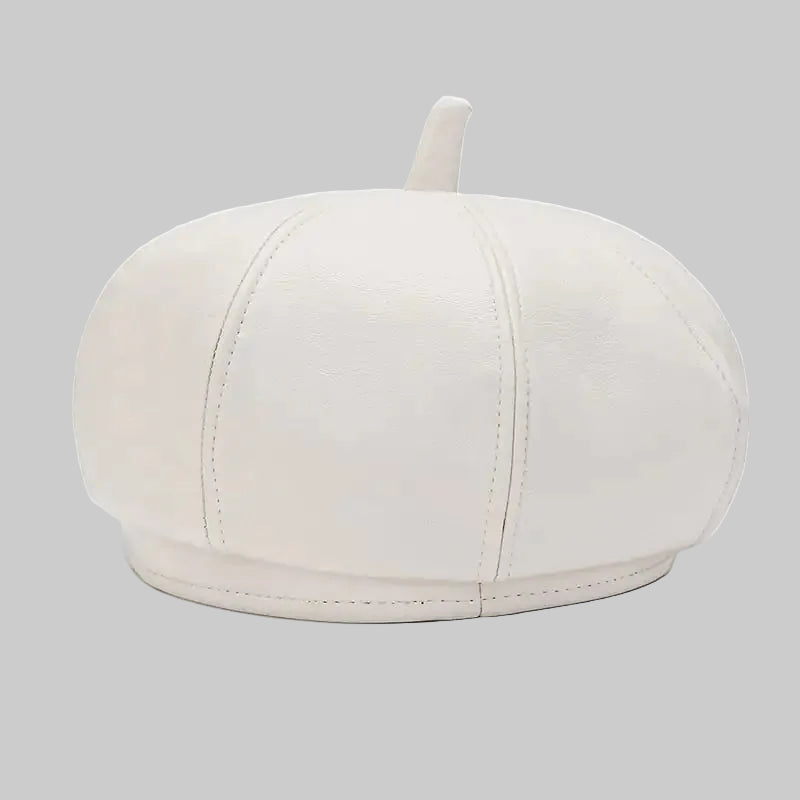 PU Adjustable Beret Style Cap