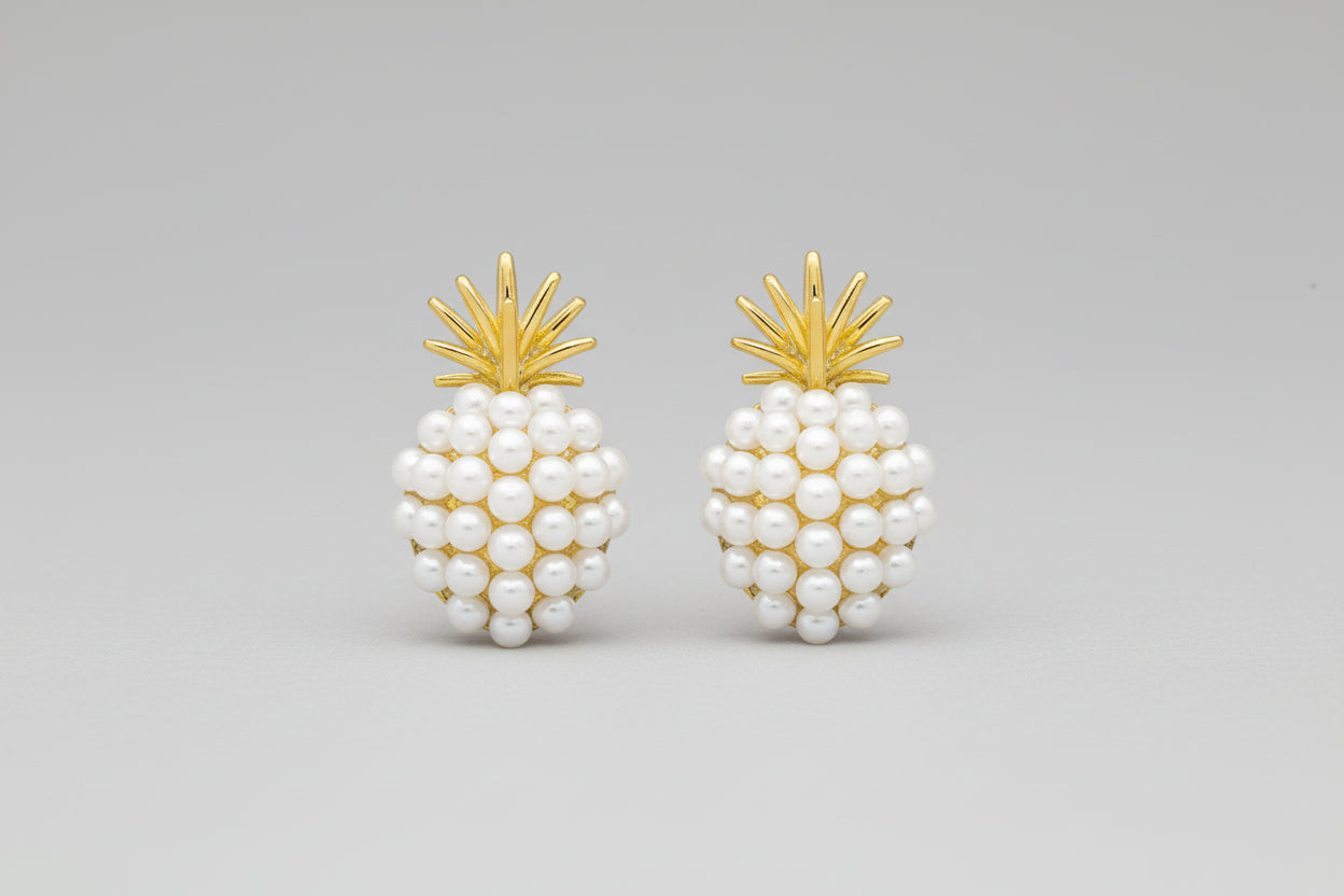 Pearl look Pineapple Earrings