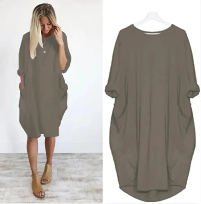 SIAN Casual Mid-length Balloon Dress