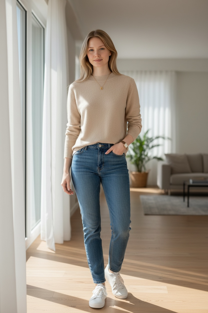 NATALIE 100% Pure Wool Knitted Cashmere Sweater