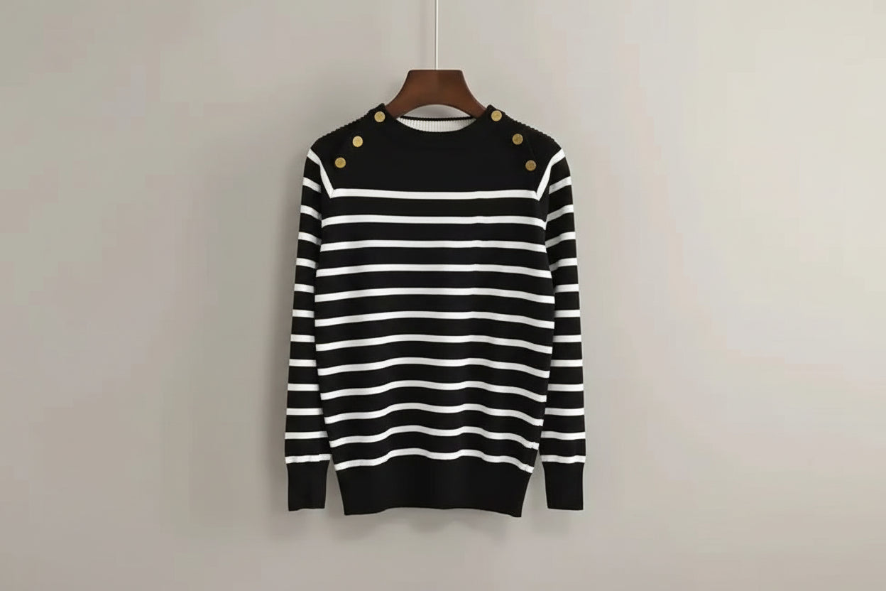 JESS Women's Chic Striped Sweater/Jumper