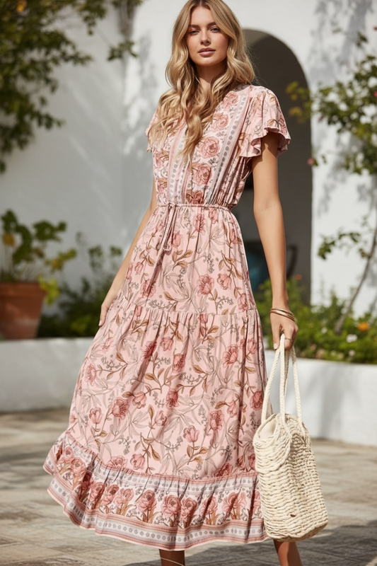 SADIE V-neck Floral Dress