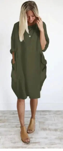 SIAN Casual Mid-length Balloon Dress