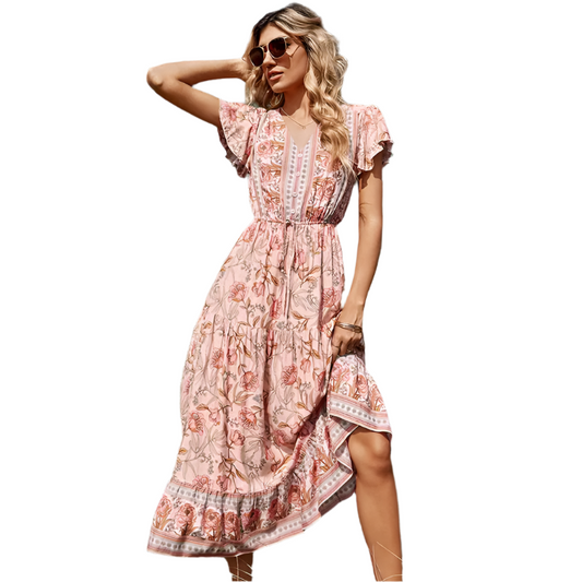 SADIE V-neck Floral Dress