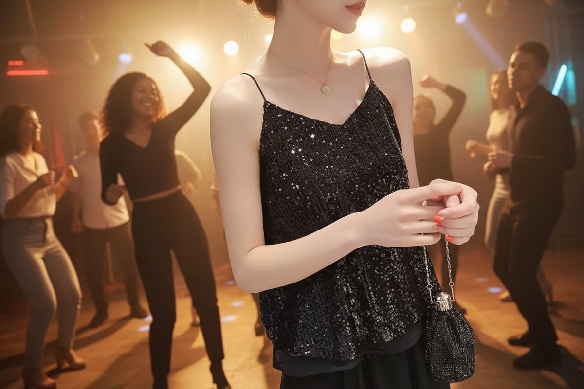 JOSIE Sequined Strappy Top