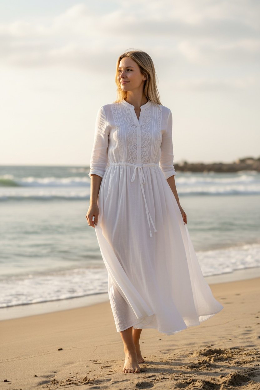 ZARA Tie Waist Mid Length Dress