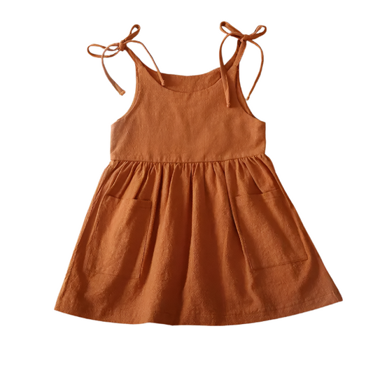 VALDA Sleeveless Cotton Toddler & Girl's Dress