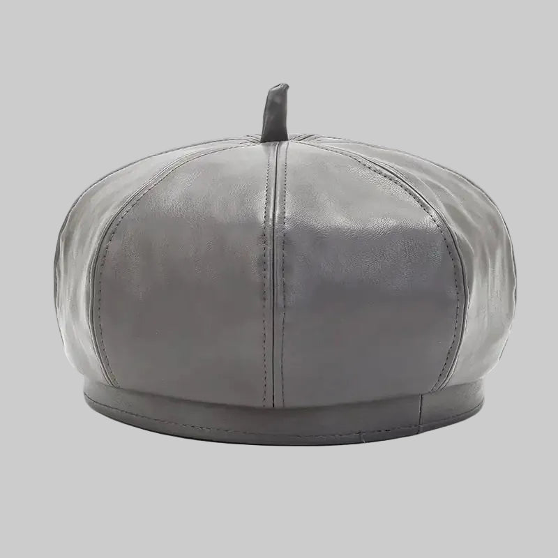 PU Adjustable Beret Style Cap