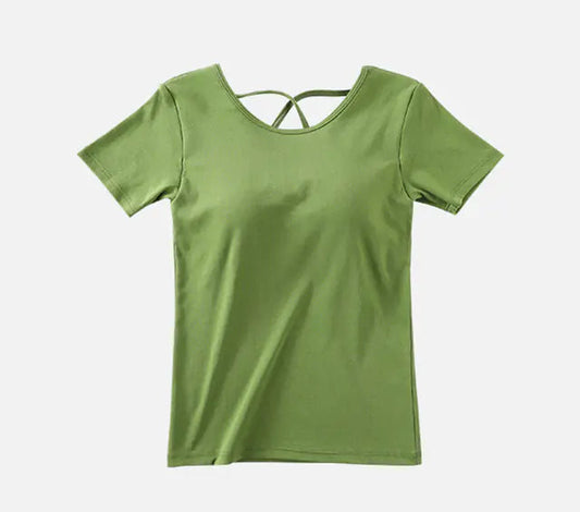 GEORGIA Cotton T-Shirt with Built-in Bra