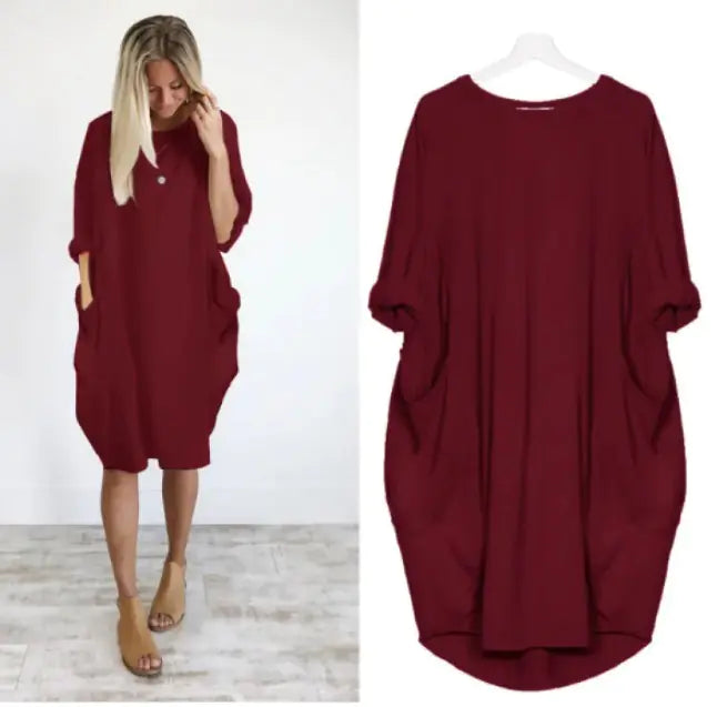 SIAN Casual Mid-length Balloon Dress