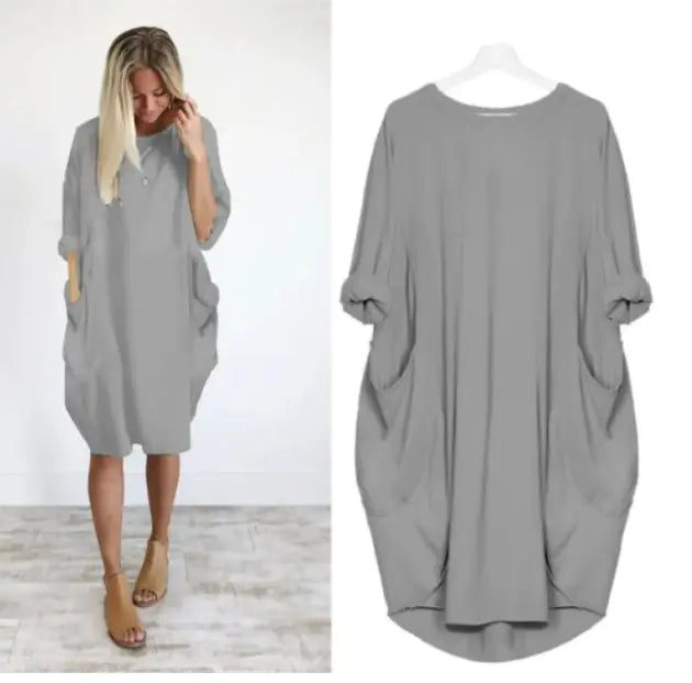 SIAN Casual Mid-length Balloon Dress