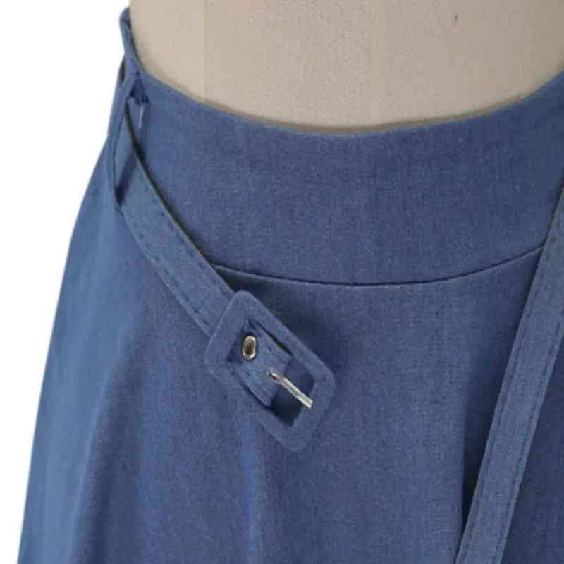JADE Elasticised Waist Pleated Denim Skirt