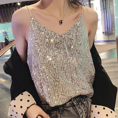 JOSIE Sequined Strappy Top
