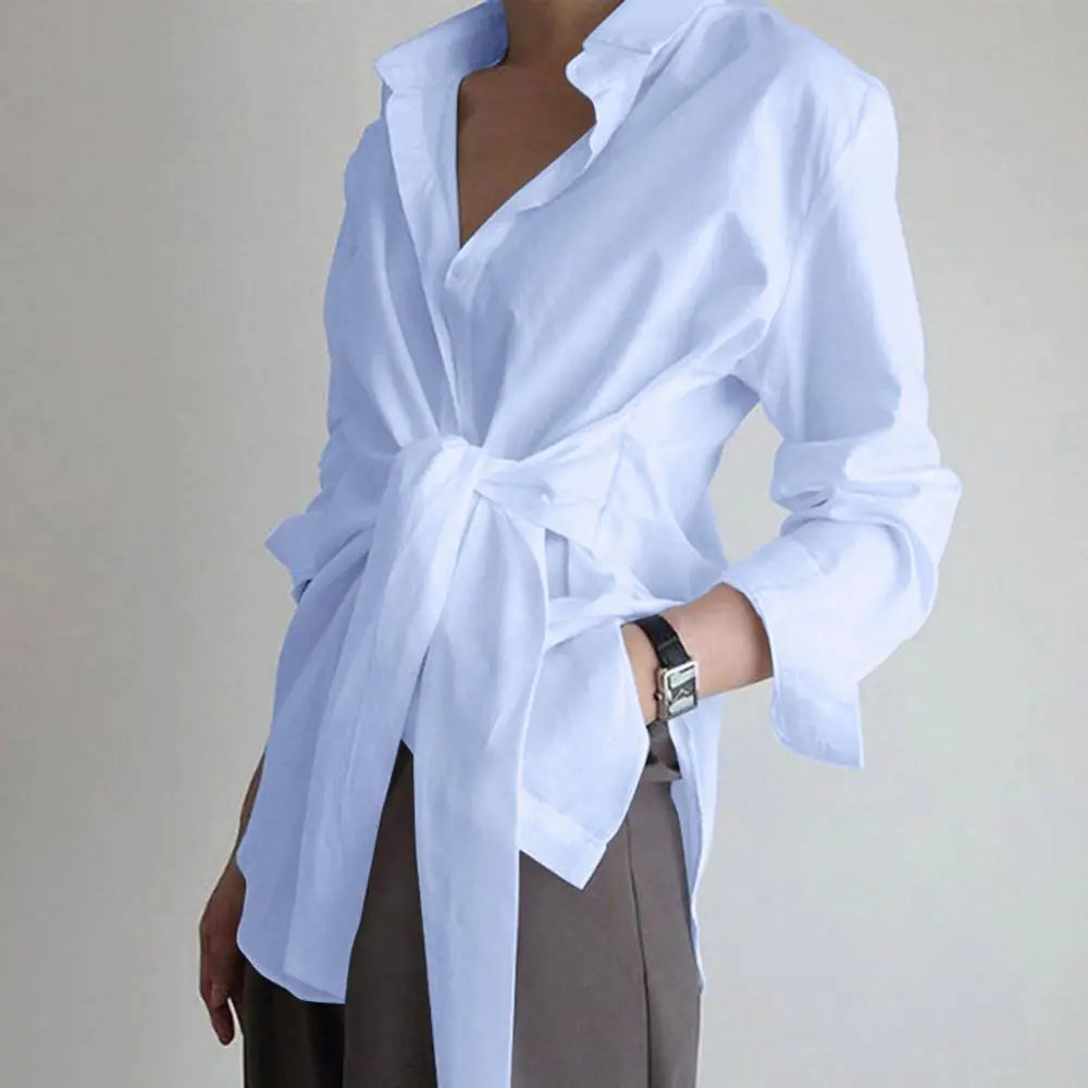 ANDREA Elegant Tie Front Blouse