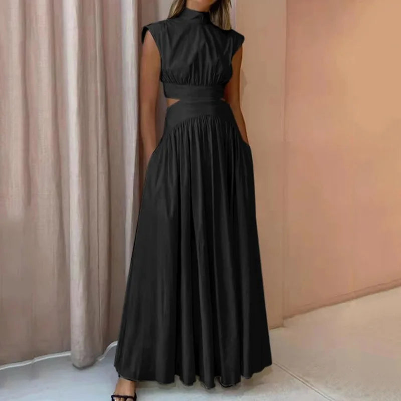 NORA High Neck Sleeveless Long Dress